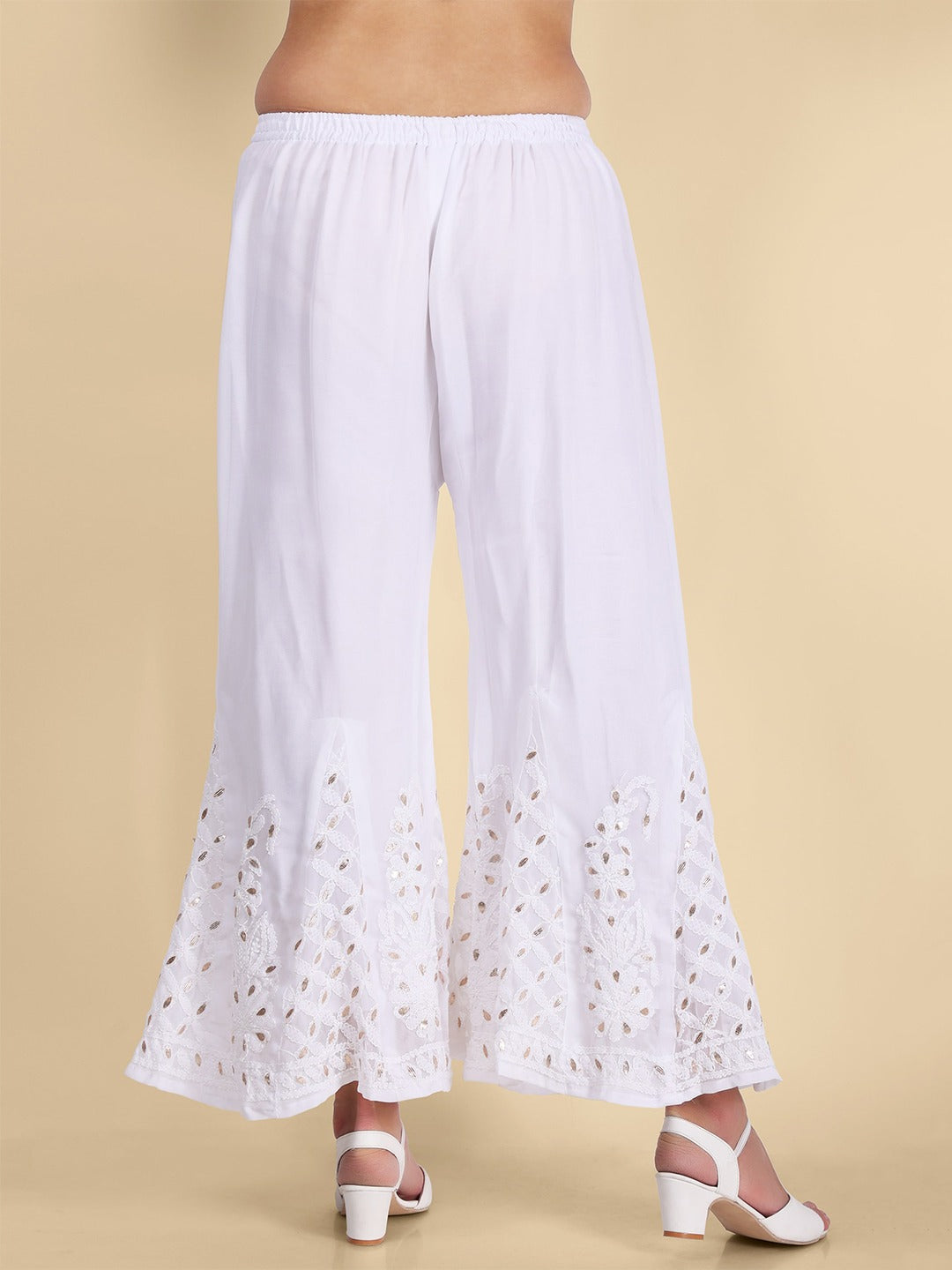 Lucknowi Chikankari Handwork Gota Patti Work Sharara.