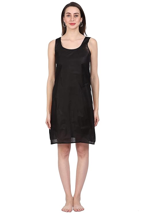 ADR Chikan Cotton Long Camisole Slip for Women(Colour Chart)