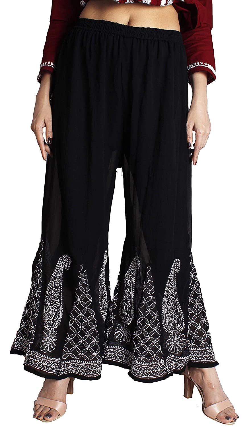 Lucknowi Chikankari Handwork Sharara (Color Chart)