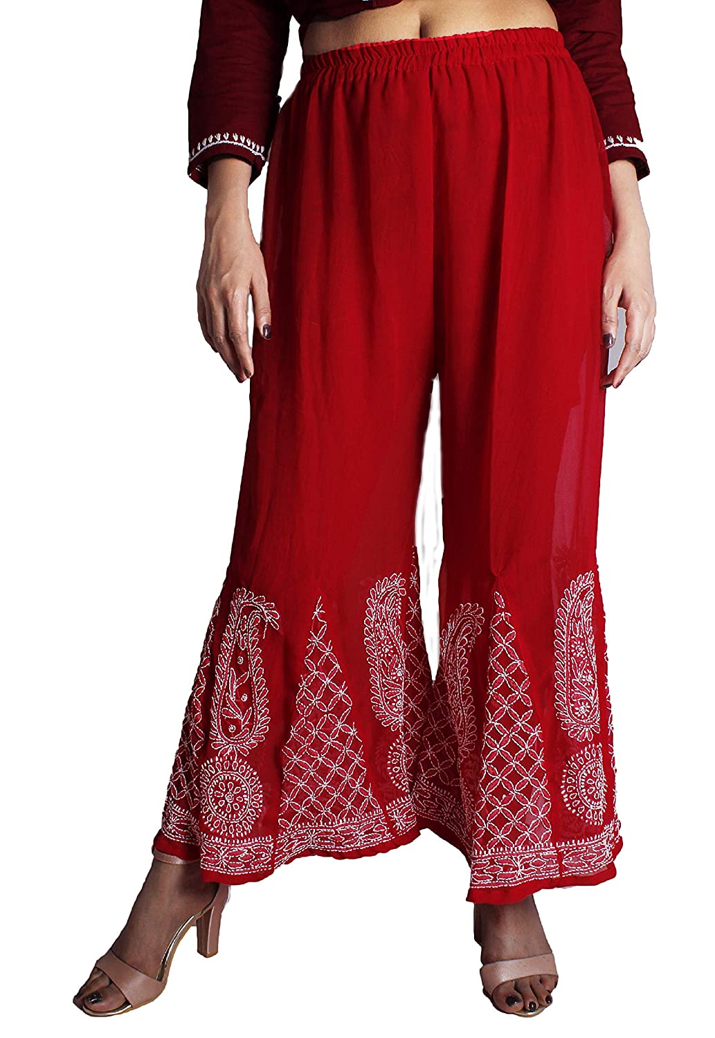 Lucknowi Chikankari Handwork Sharara (Color Chart)