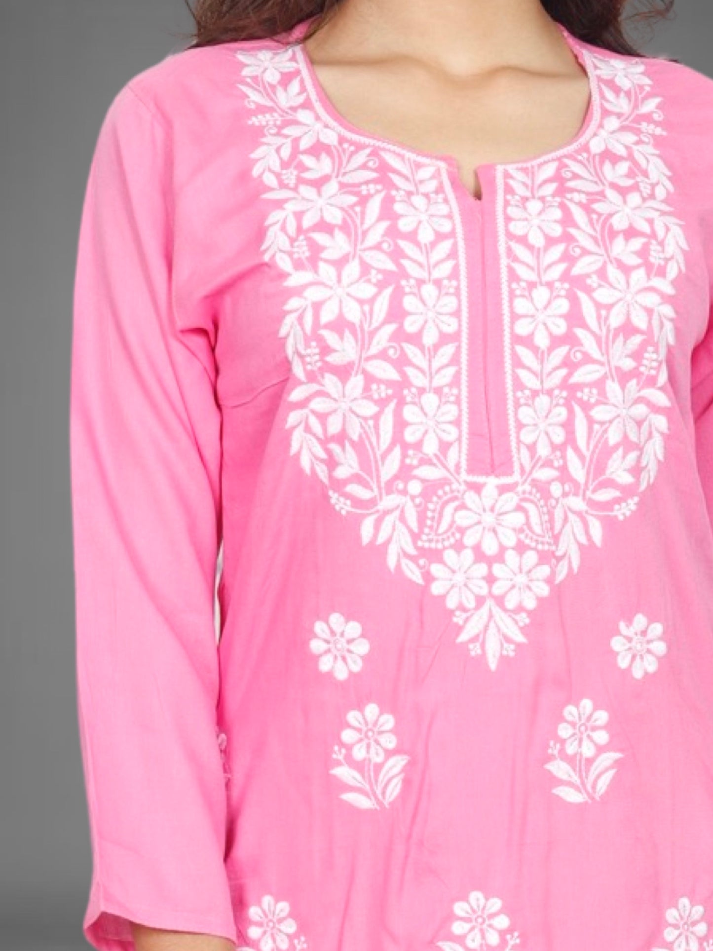Trending Lucknowi Chikankari Embroidery Soft Rayon Kurta Palazzo Set