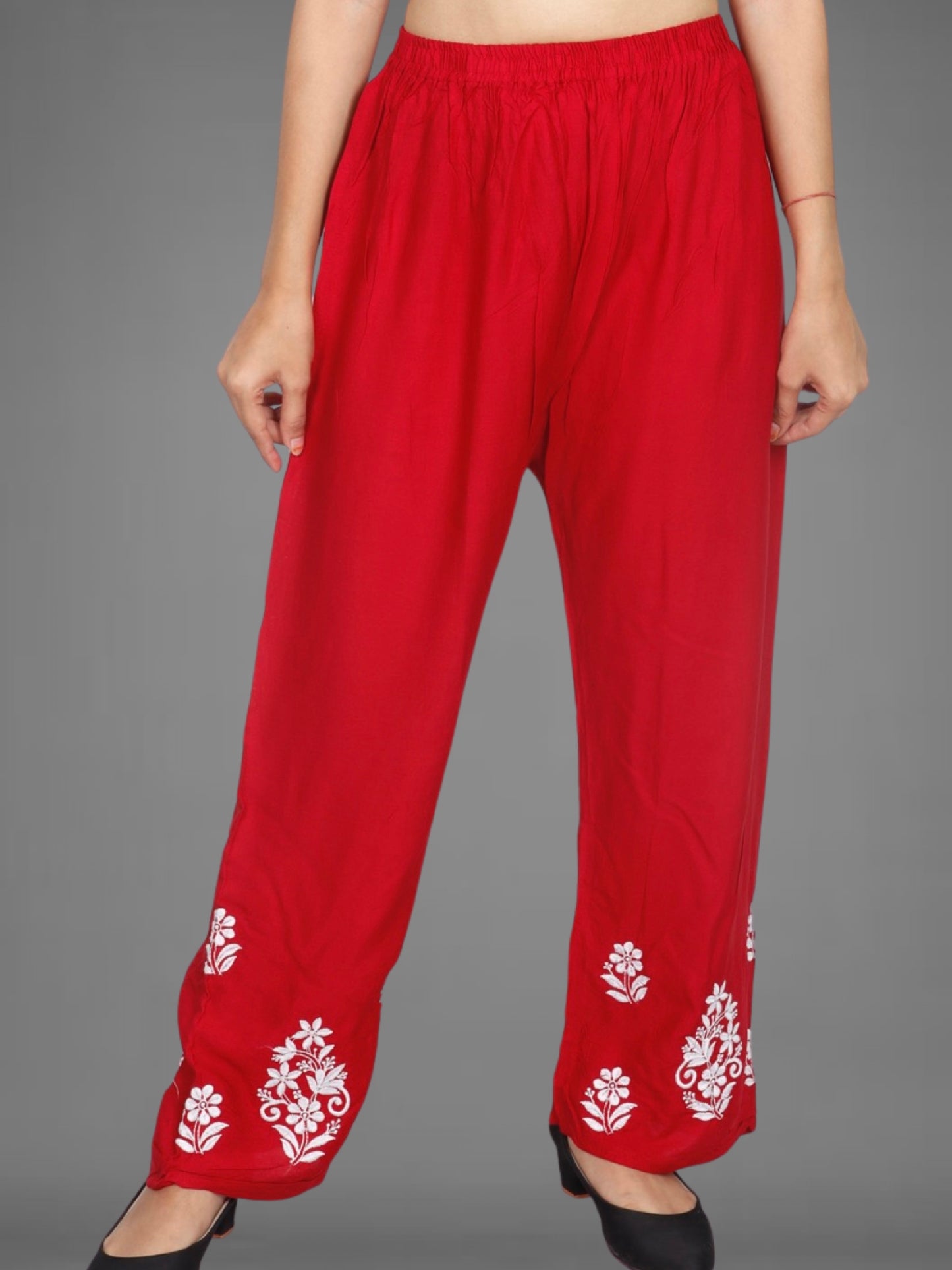 Trending Lucknowi Chikankari Embroidery Soft Rayon Kurta Palazzo Set