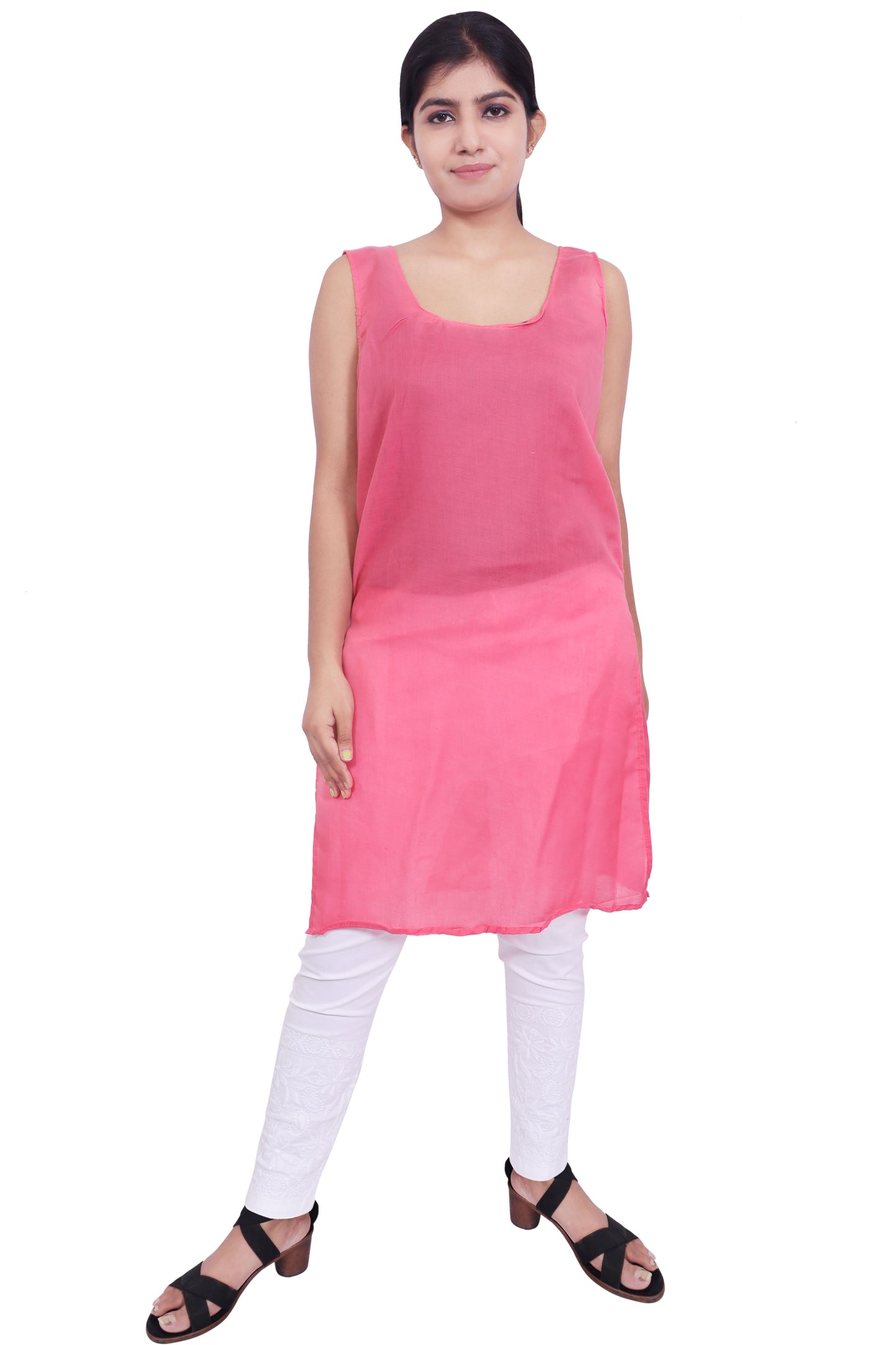 ADR Chikan Cotton Long Camisole Slip for Women(Colour Chart)