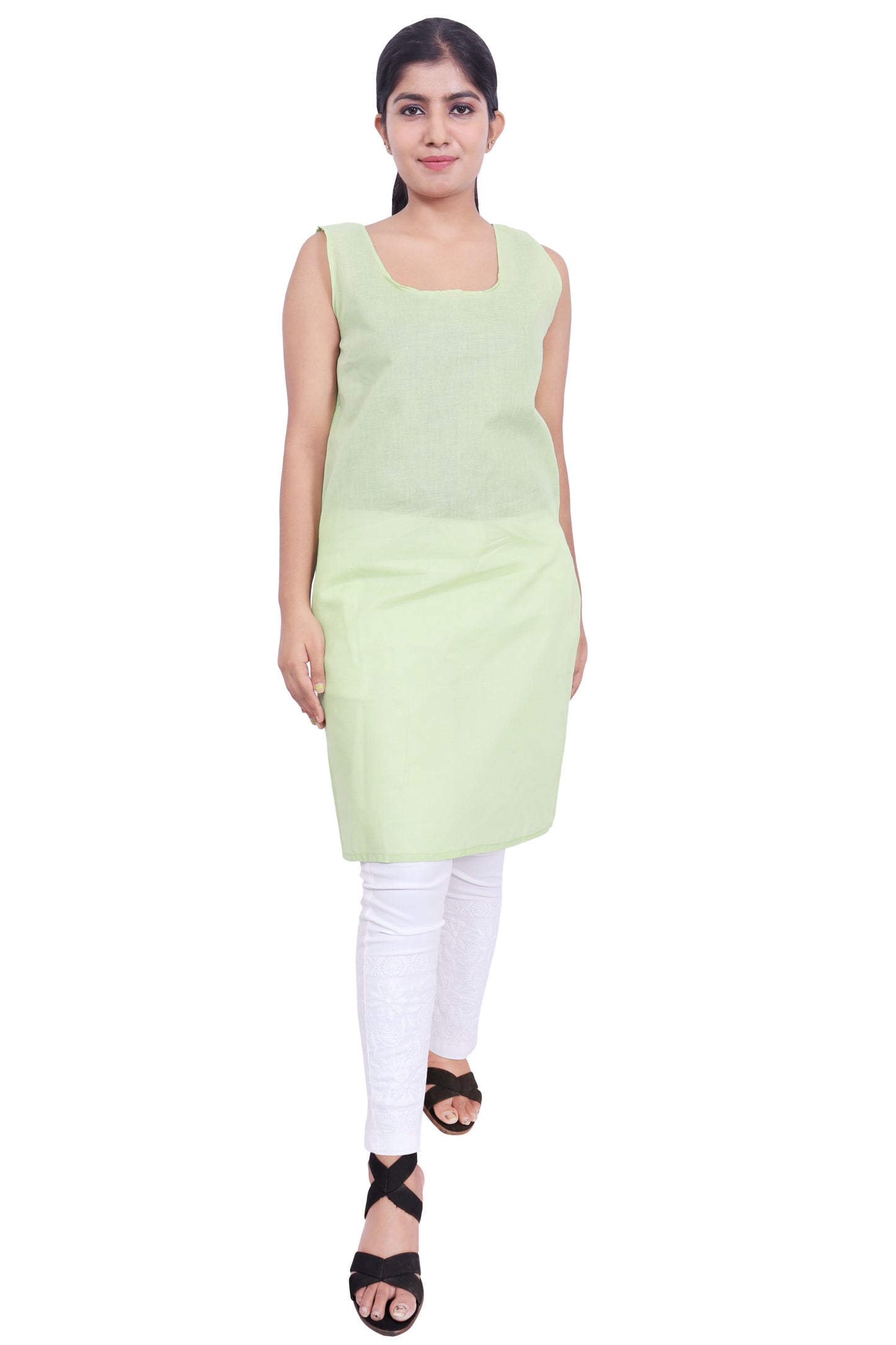 ADR Chikan Cotton Long Camisole Slip for Women(Colour Chart)