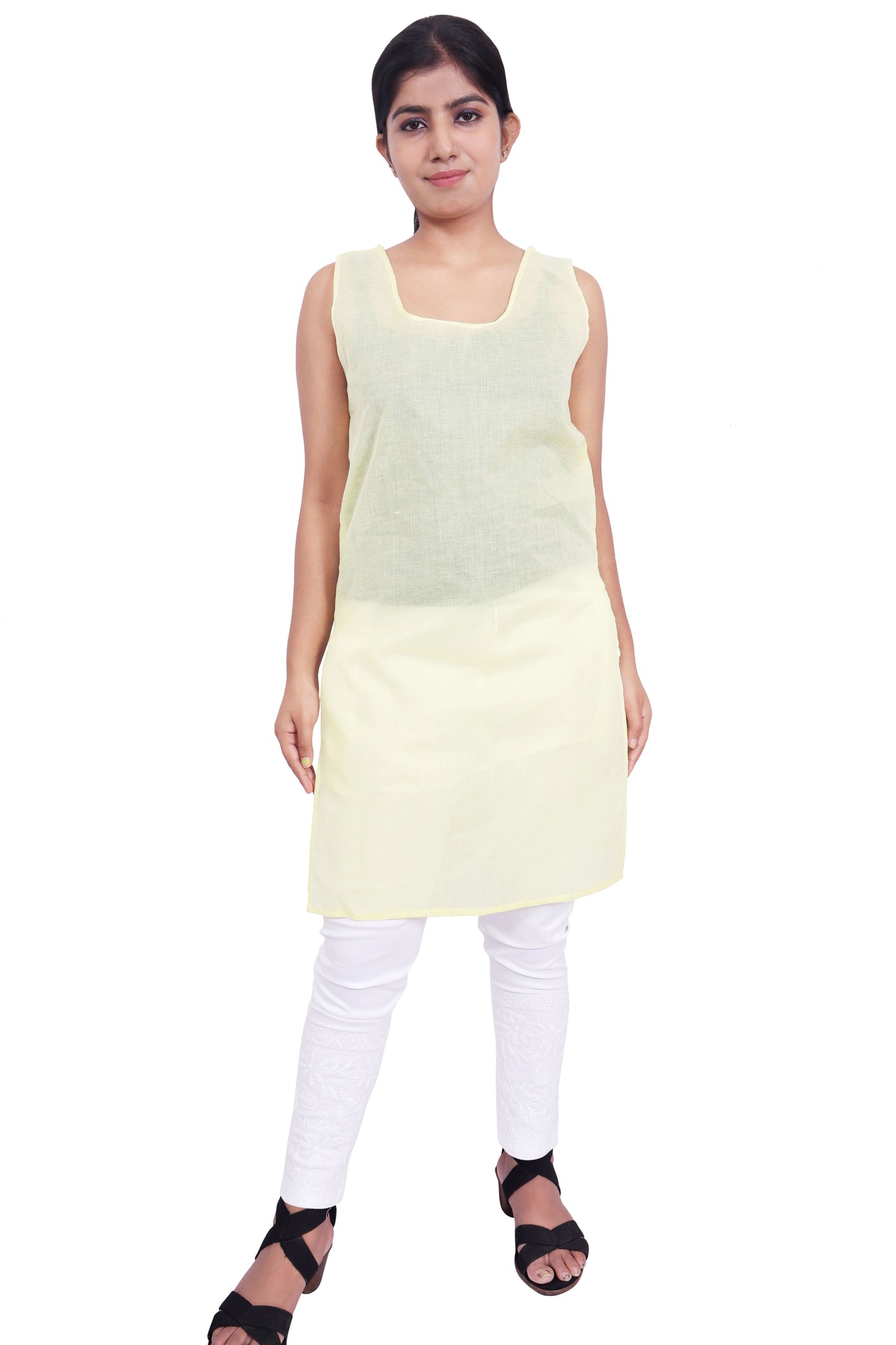 ADR Chikan Cotton Long Camisole Slip for Women(Colour Chart)