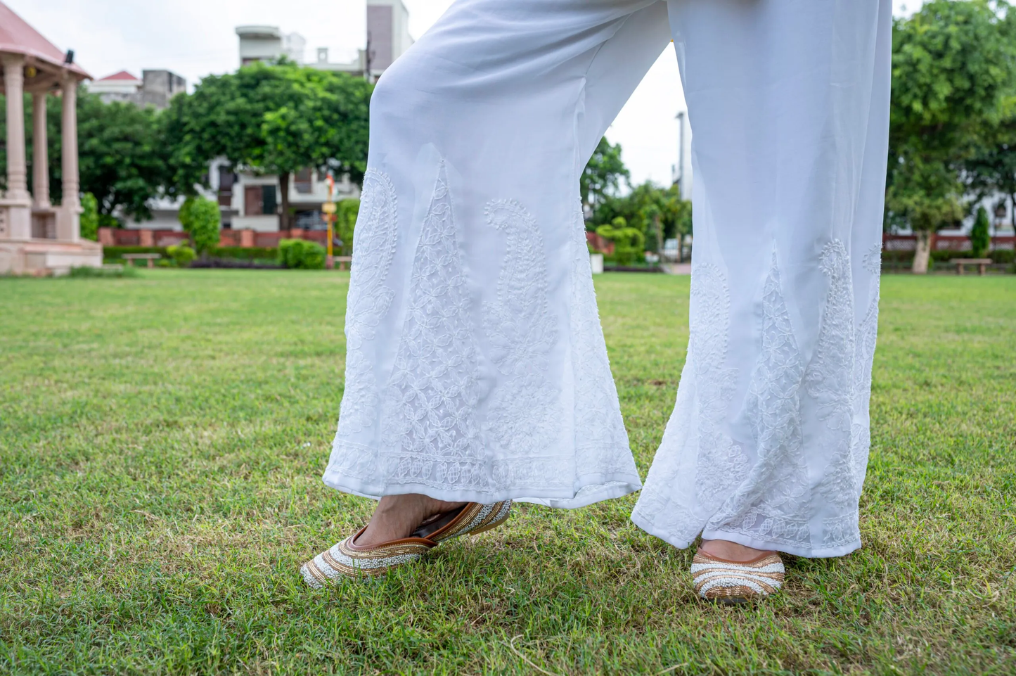 Lucknowi Chikankari Handwork Sharara (Color Chart)