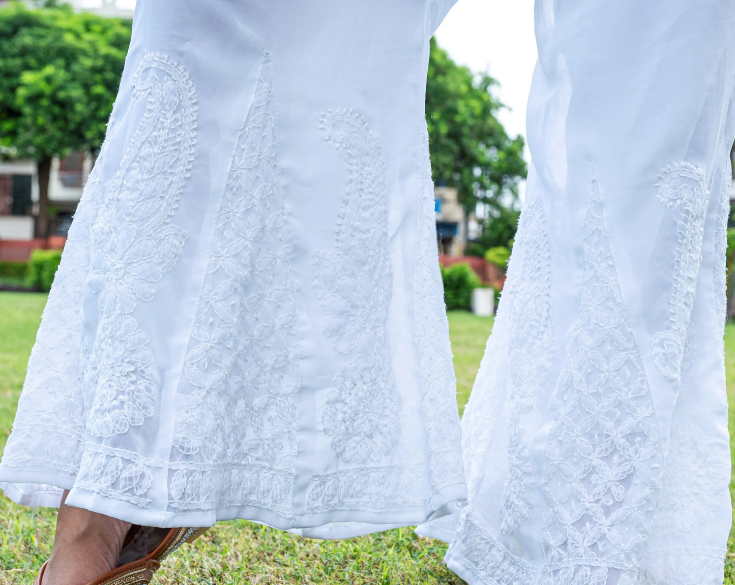 Lucknowi Chikankari Handwork Sharara (Color Chart)