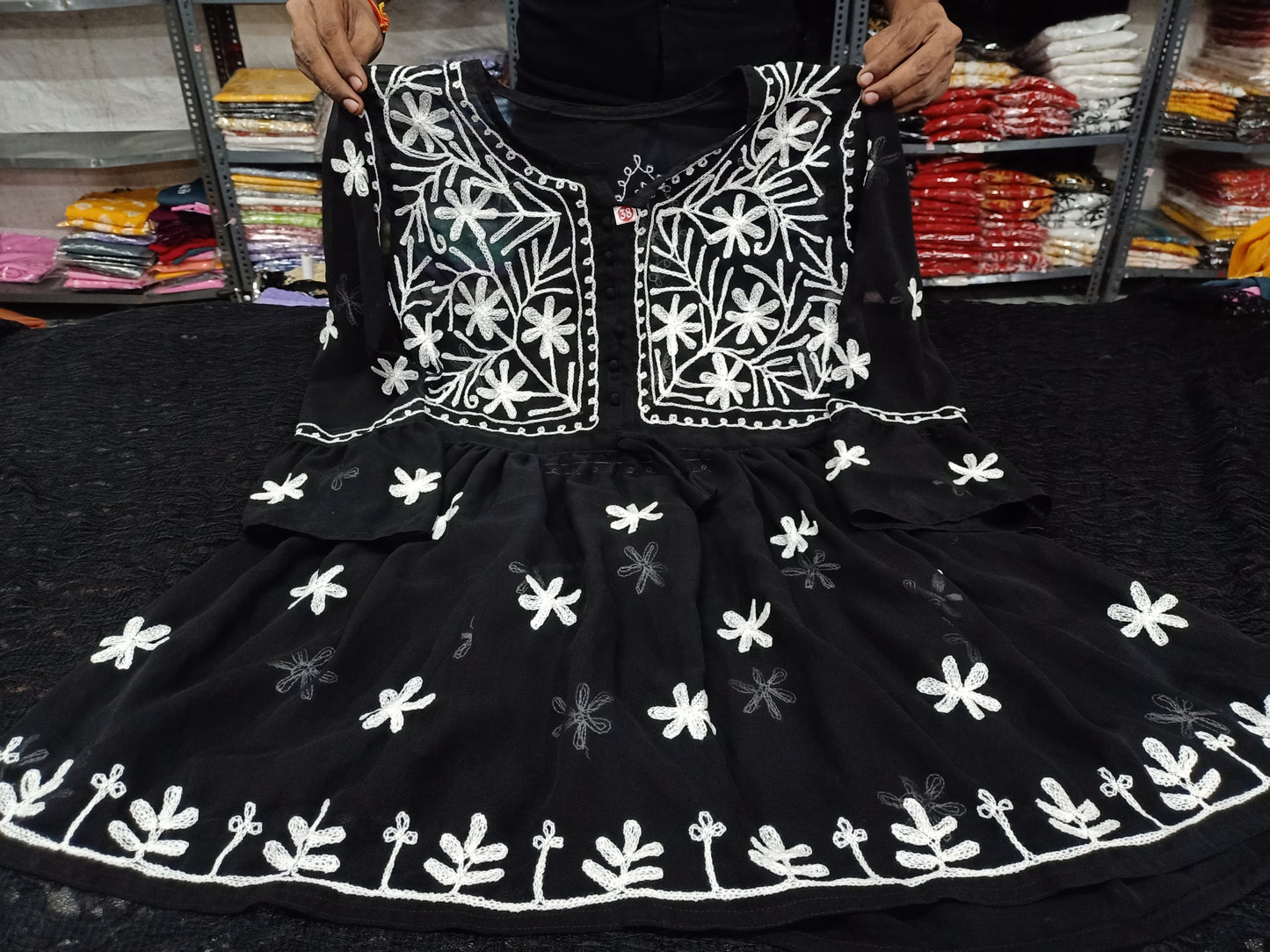 Lucknowi Chikankari Work Short Georgette Top For Girls & Women's.