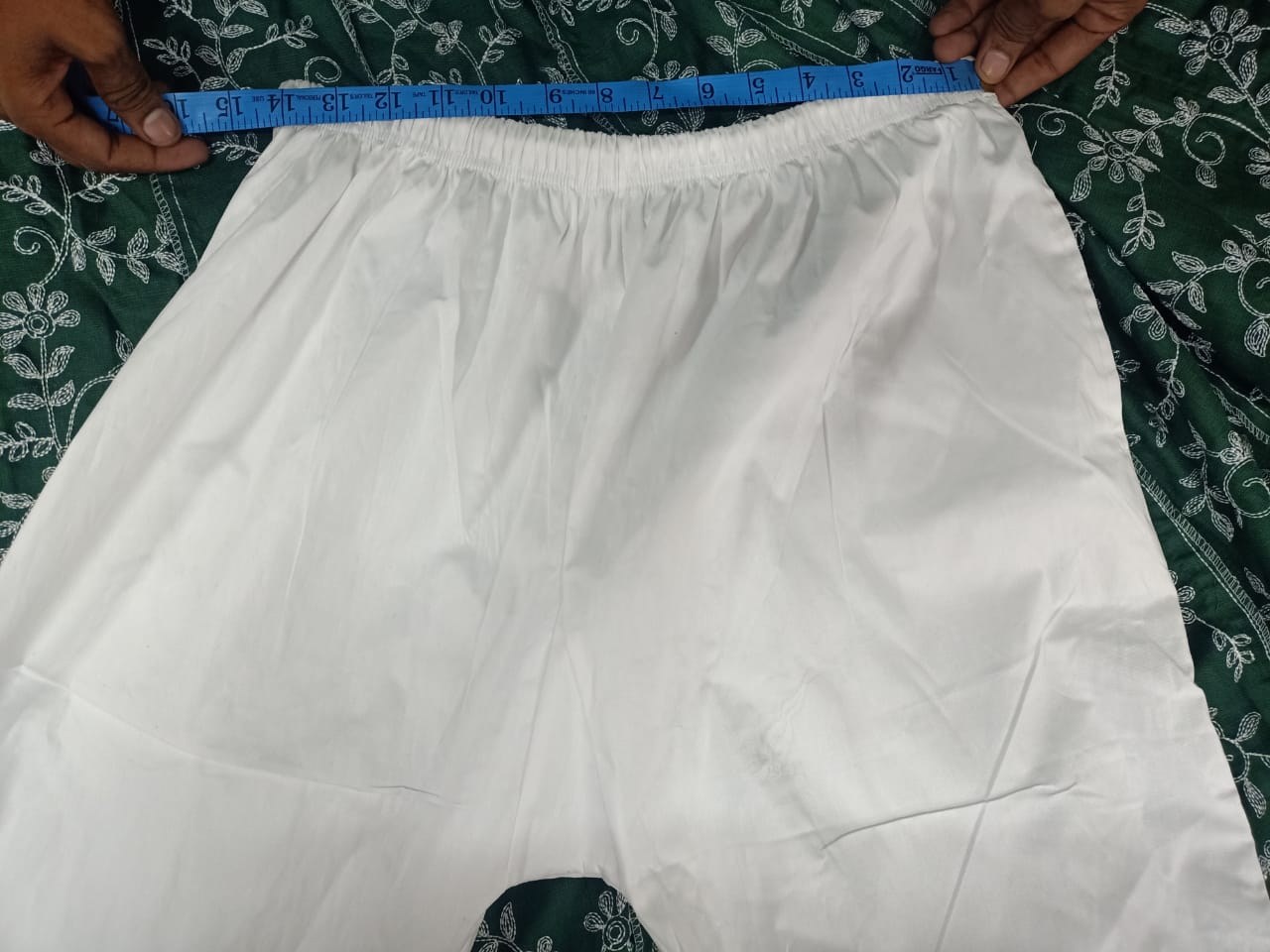 Lucknowi Chikankari Real Mirror Work Lycra Stretchable Pants For Women.