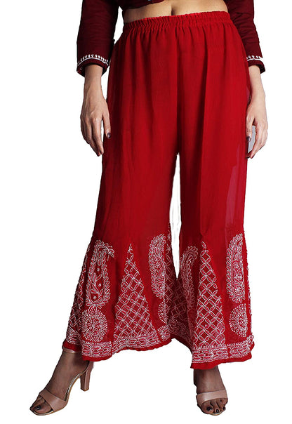 Lucknowi Chikankari Handwork Sharara (Color Chart)