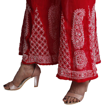 Lucknowi Chikankari Handwork Sharara (Color Chart)