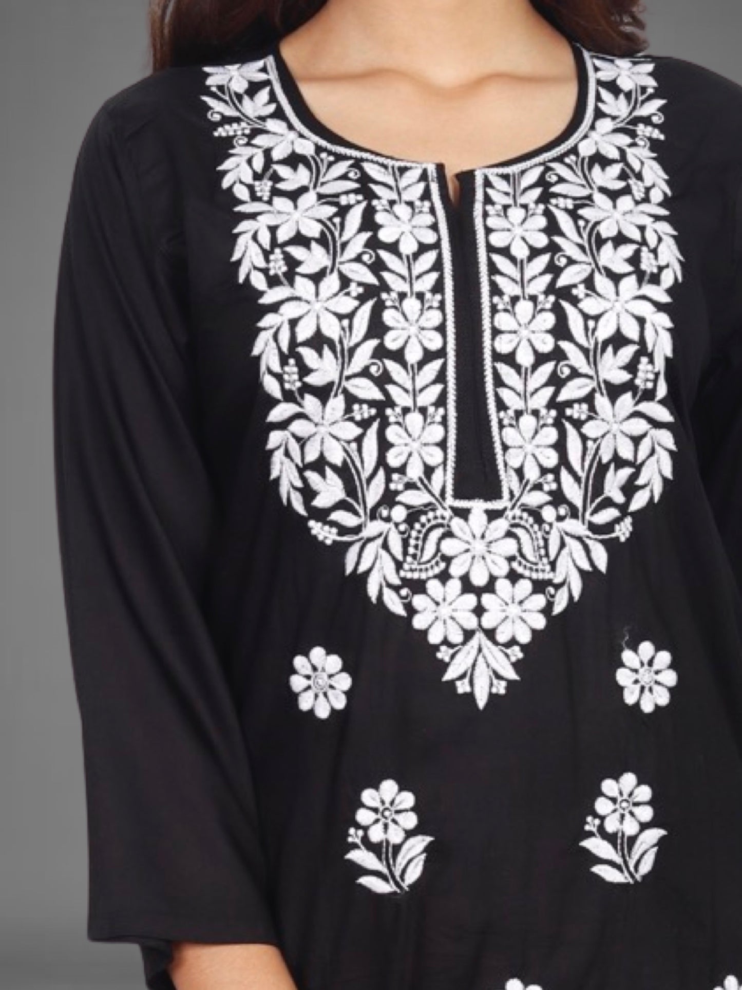 Trending Lucknowi Chikankari Embroidery Soft Rayon Kurta Palazzo Set