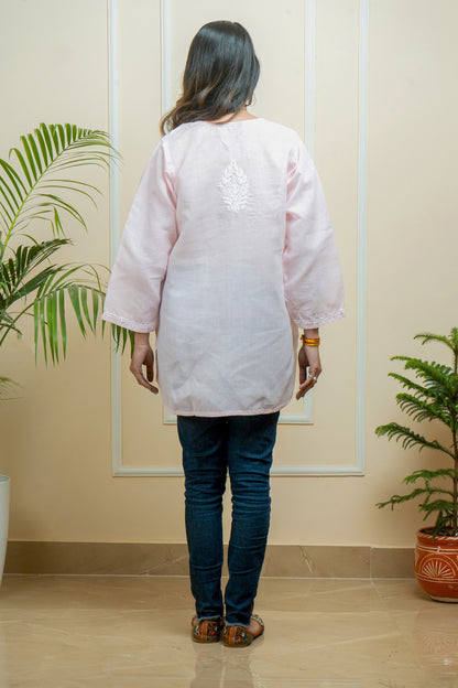 ADR CHIKAN Handwork Embroidery Short Chikankari Kurti (Color Chart)