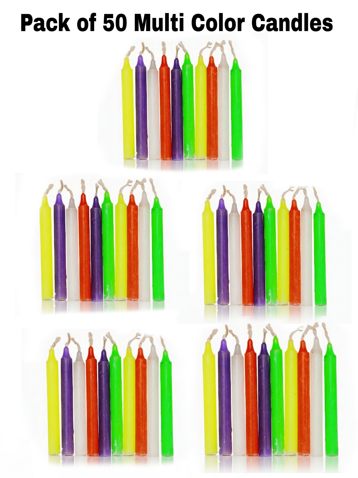 Multi Colors Candles Pack of 50