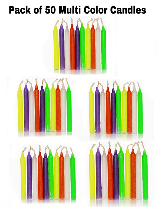 Multi Colors Candles Pack of 50