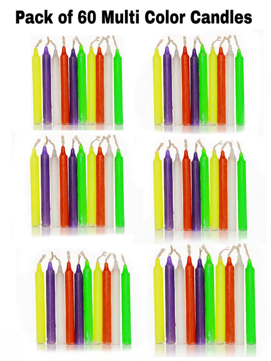 Multi Colors Candles Pack of 60