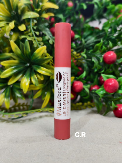 Maxford NUDE Shade Crayon Matte Lipstick - Non-Transfer, Waterproof & Long-Lasting