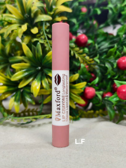Maxford NUDE Shade Crayon Matte Lipstick - Non-Transfer, Waterproof & Long-Lasting