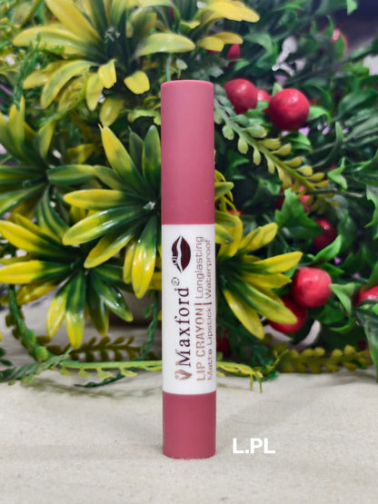 Maxford NUDE Shade Crayon Matte Lipstick - Non-Transfer, Waterproof & Long-Lasting
