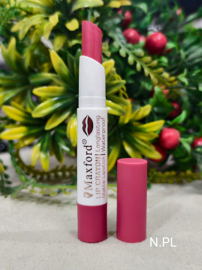 Maxford NUDE Shade Crayon Matte Lipstick - Non-Transfer, Waterproof & Long-Lasting
