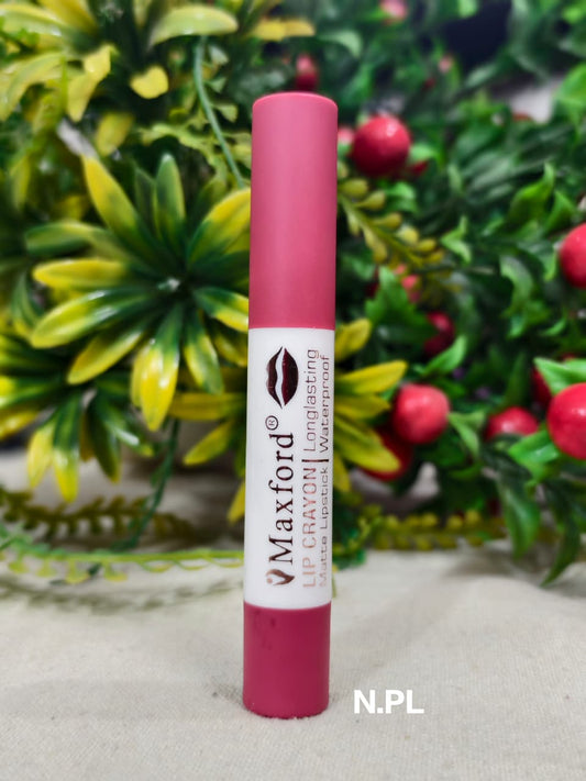 Maxford NUDE Shade Crayon Matte Lipstick - Non-Transfer, Waterproof & Long-Lasting