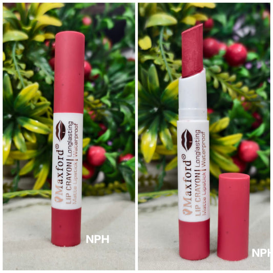 Maxford Dark Shade Crayon Matte Lipstick - Non-Transfer, Waterproof & Long-Lasting