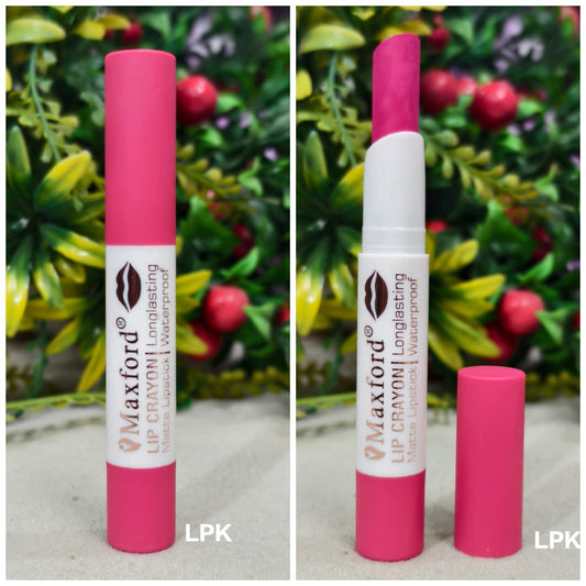 Maxford Dark Shade Crayon Matte Lipstick - Non-Transfer, Waterproof & Long-Lasting