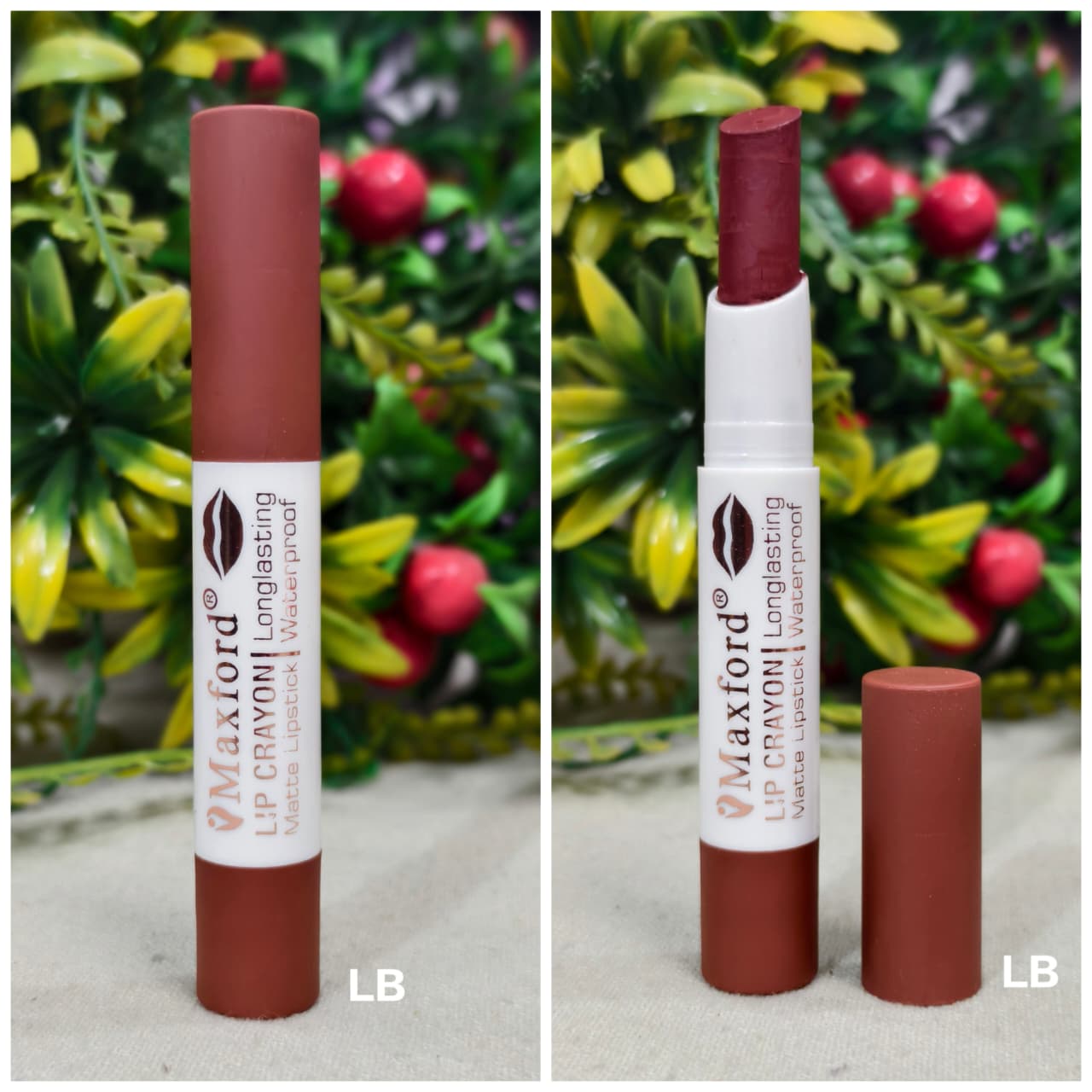 Maxford Dark Shade Crayon Matte Lipstick - Non-Transfer, Waterproof & Long-Lasting