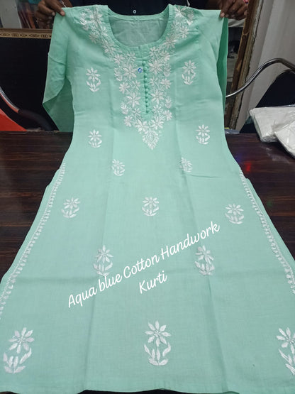 ❤️ Lucknowi Chikankari Fine Handwork Beautiful Cotton Kurti ❤️
