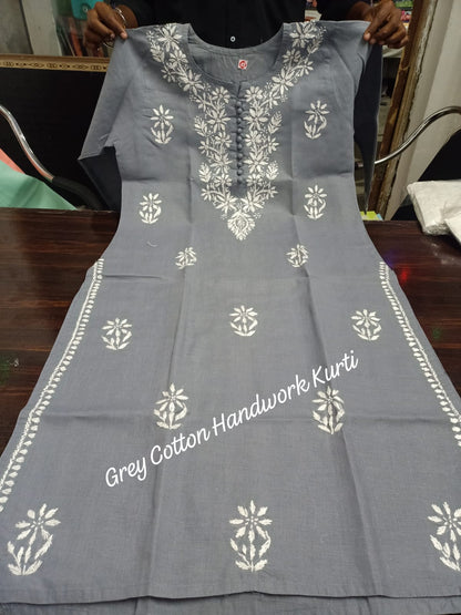 ❤️ Lucknowi Chikankari Fine Handwork Beautiful Cotton Kurti ❤️