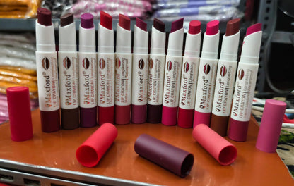 Maxford Pack of 12 Multi-Shade Crayon Matte Lipstick - Non-Transfer, Waterproof & Long-Lasting
