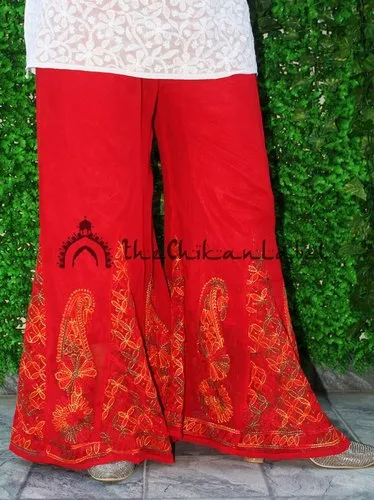 Lucknowi Chikankari Handwork Sharara (Color Chart)