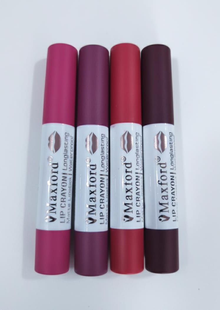 Maxford Crayon Waterproof Lipstick pack of 4