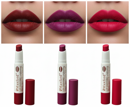 Maxford Crayon Matte Lipstick pack of 3